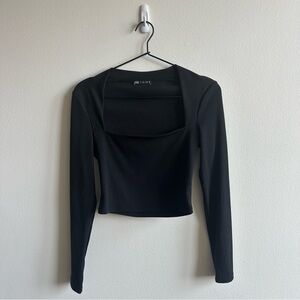 Zara Square Neck Long Sleeve Crop Top